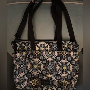 Vera Bradley Floral Black, Blue and Yellow Tote